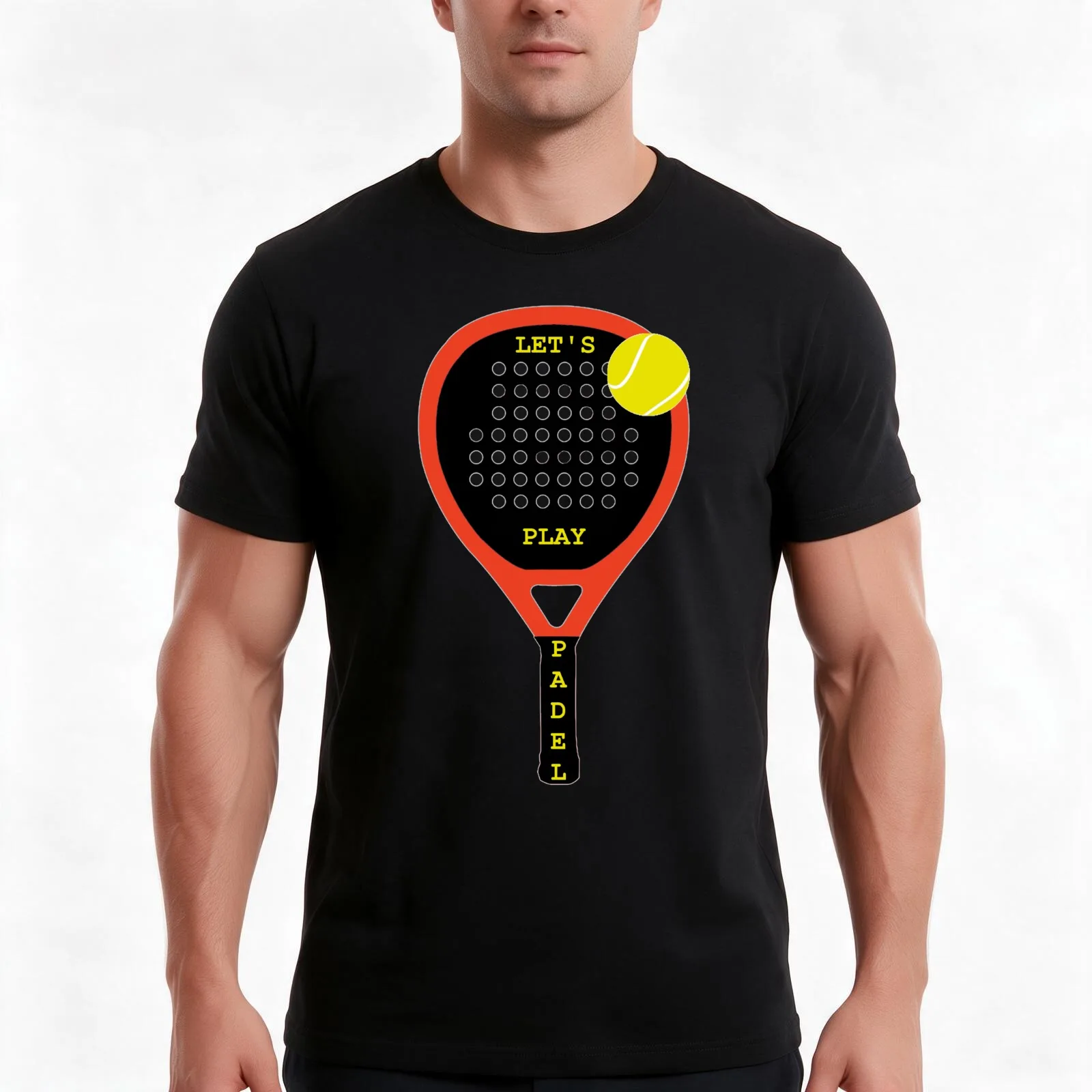 Clothes and gadgets of padel. T-Shirt, Summer Casual Cotton Tee, Oversized Streetwear Tops, Vintage Graphic Print, 100% Cotton