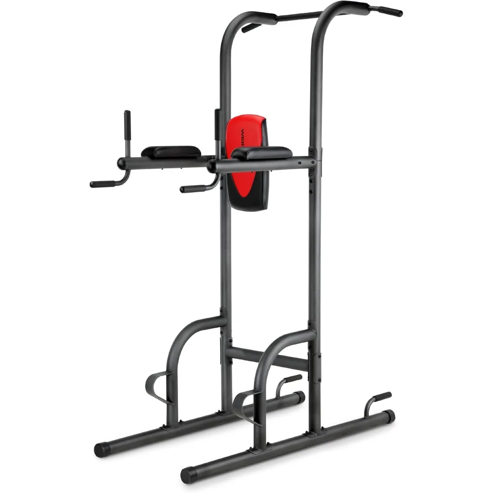 Power Tower with 4 Workout Stations and 300 Lb. User Capacity，Ergonomic Padding，57