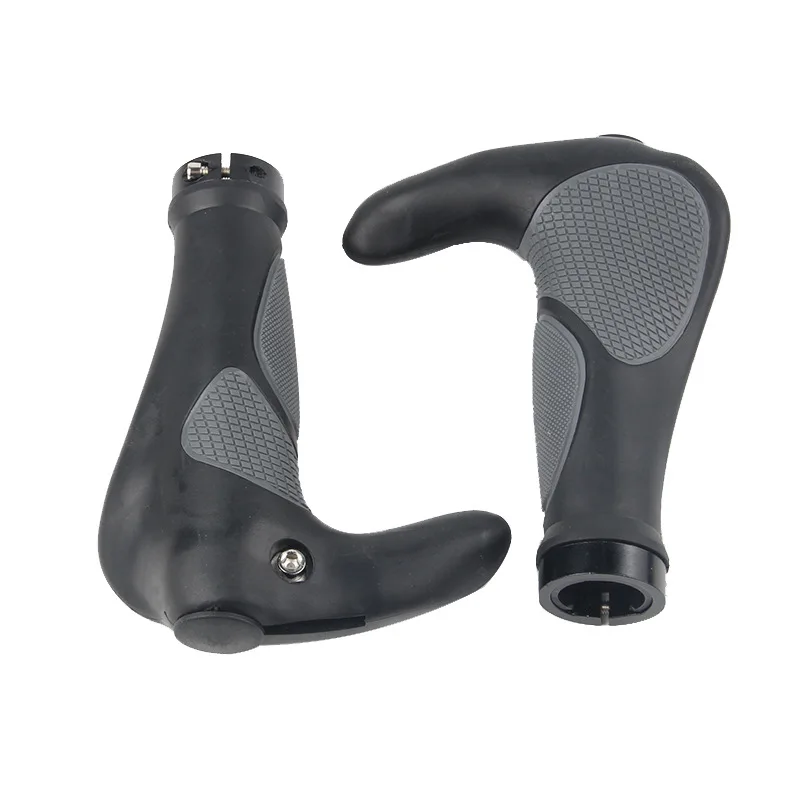 2PCS Driving Handle Cover, Mountain Bike Horn Bike, Secondary Handle, Double-Sided Locking, Anti Slip Rubber Handle Cover