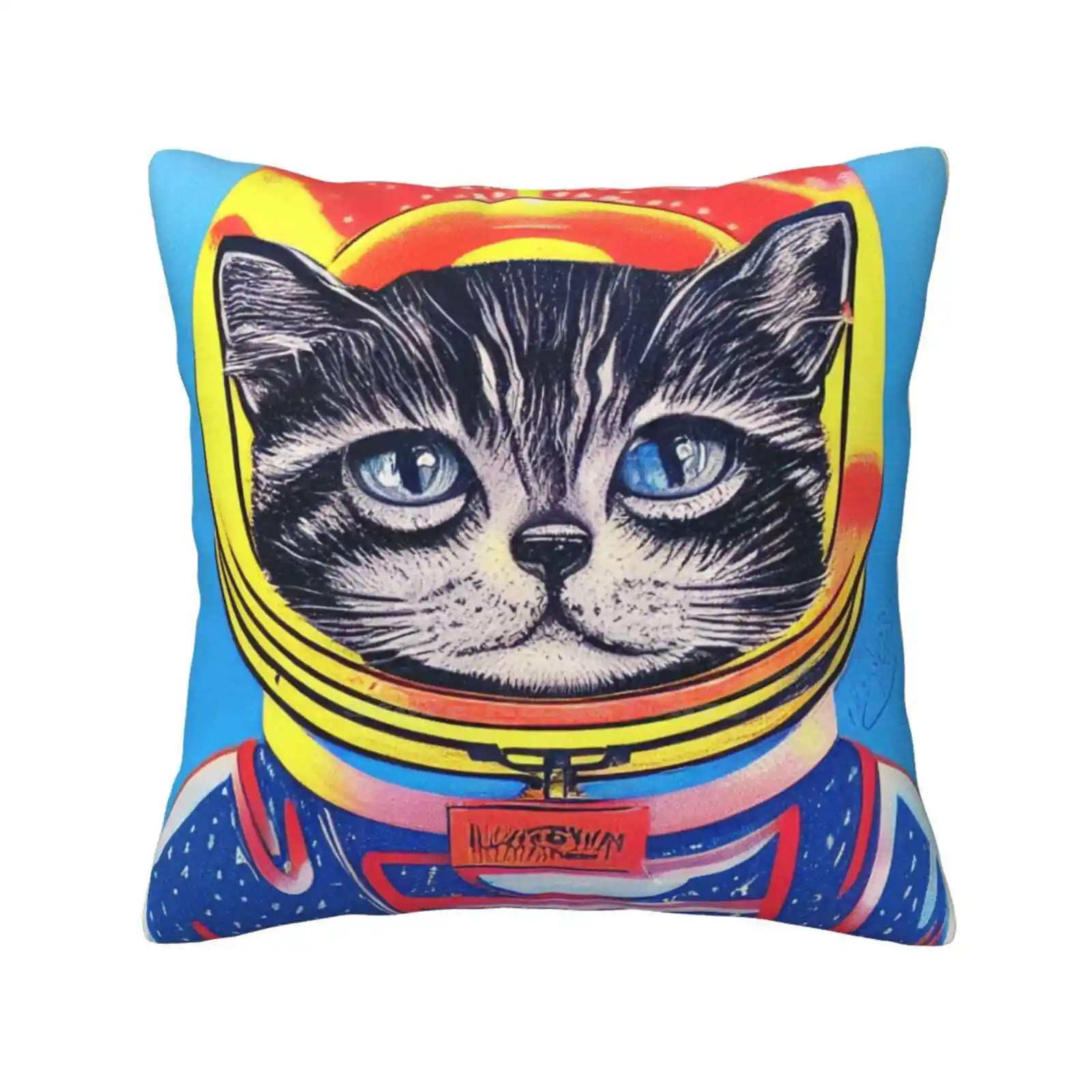 Cosmo Cat Team #2-Gets Before Launch Pillows Case Bedroom Home Decoration Cat Space Cute Louiswain Vintage Stars Surprise Fun