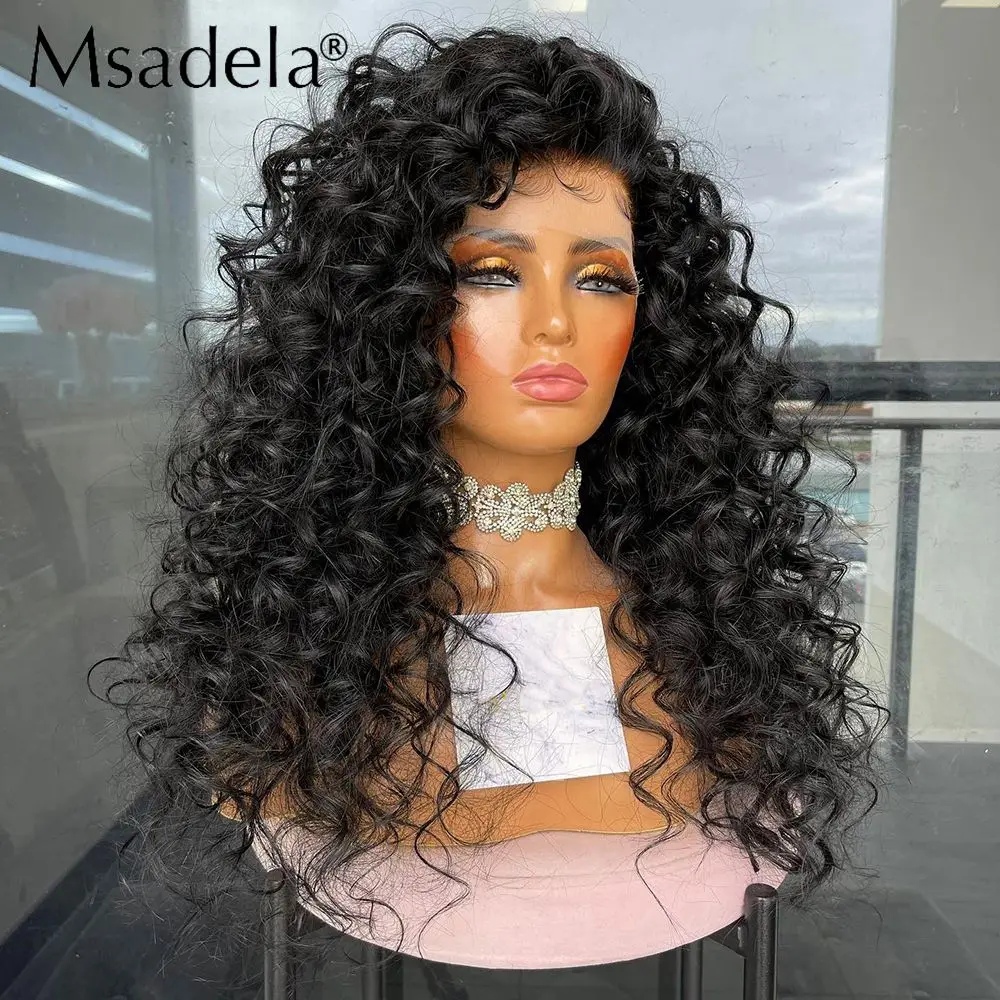 VideoOrange-Perruque Lace Front Deep Curly pour Femmes Noires, Perruques Synthétiques, Degré de Chaleur Sans Colle, 13 Tages, 28 ", 03/Cosplay