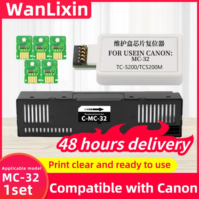 

MC-32 MC 32 Чип резервуара для обслуживания и чип для принтера Canon TC5200 TC5200M TC20 TC-5200 TC-5200M TC-20 TC 5200 5200M 20