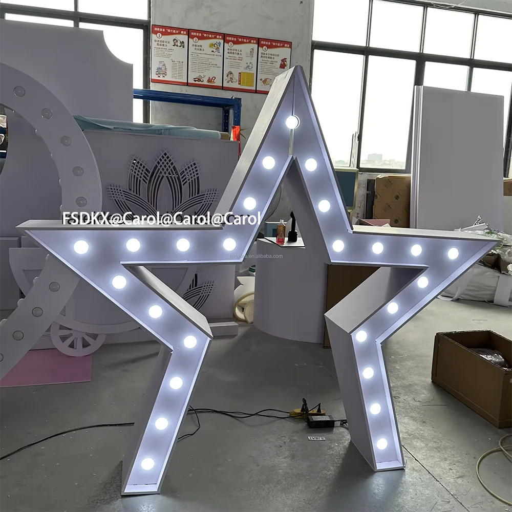 

Baby Shower Birthday Prop Star New Wedding Backdrop Fashion With Led