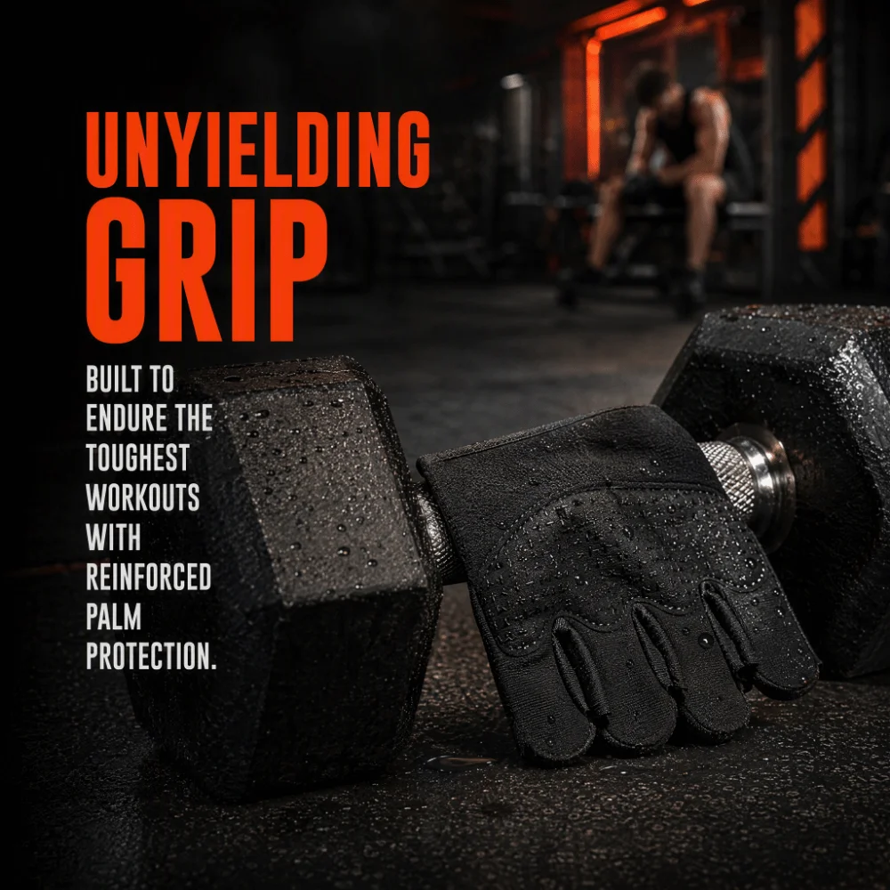 2pcs Non-Slip Grip Workout Gloves Padded Palm Breathable Fabric Gym Gloves Reinforced Stitching Adjustable Wrist Strap