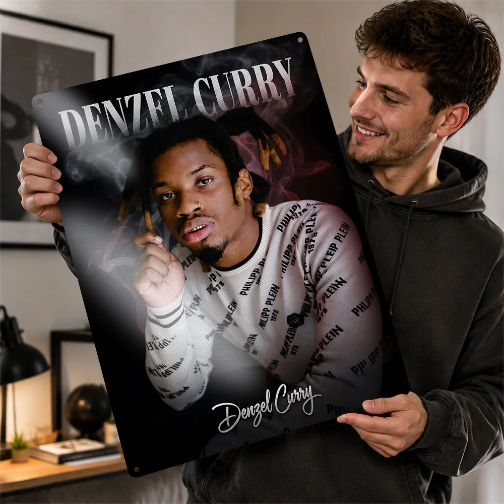 Denzel Curry Portrait Textured Poster Personalized Aluminum Metal Sign Album Era Tribute Wall Art Chosen By Urban Music Lovers