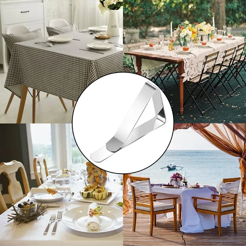 4-12 قطعة الثقيلة الفولاذ المقاوم للصدأ مفرش المائدة كليب نزهة غطاء الطاولة حامل قبضة قوية المشابك لمطعم في الهواء الطلق الطرف