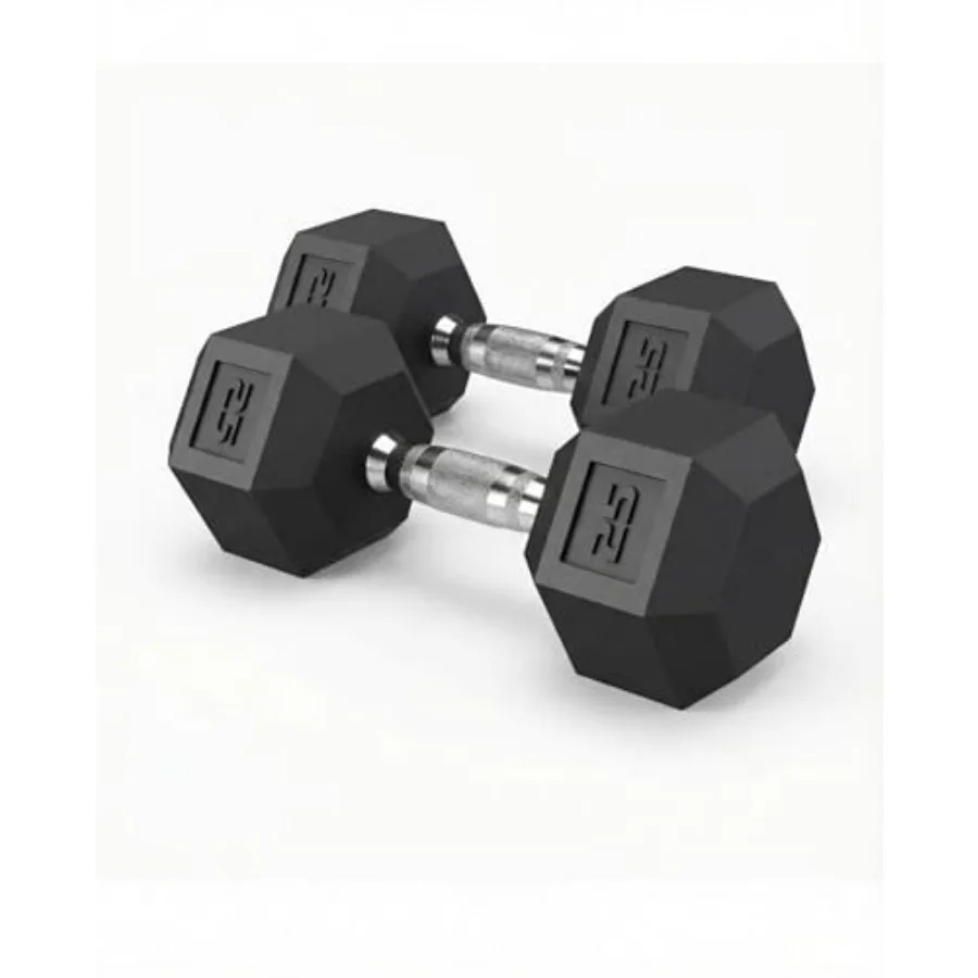 

25LBx2 PVC or Rubber Coated Hand Wghts for Home Gym Non-Slip Anti-Roll Design Cast Iron