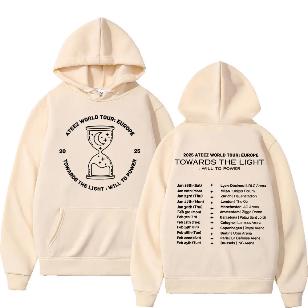 Korea Band Ateez World Tour 2025 Graphic Hoodie Men Women Harajuku Kpop Hooded Sweatshirts Casual Fashion Oversized Pullovers