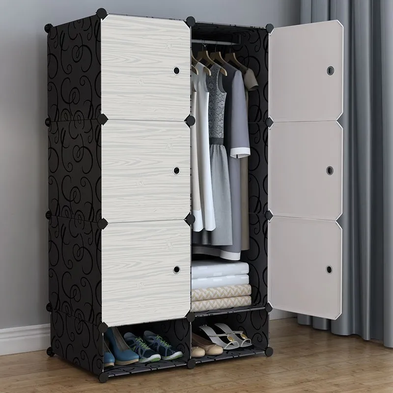 Easy assembly of wardrobe for household bedroom, cloth wardrobe for renting out, children's clothing storage cabinet, folding