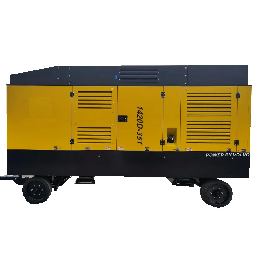 screw type trailer-mounted air compressor machine for oilfield mining nitrogen generation