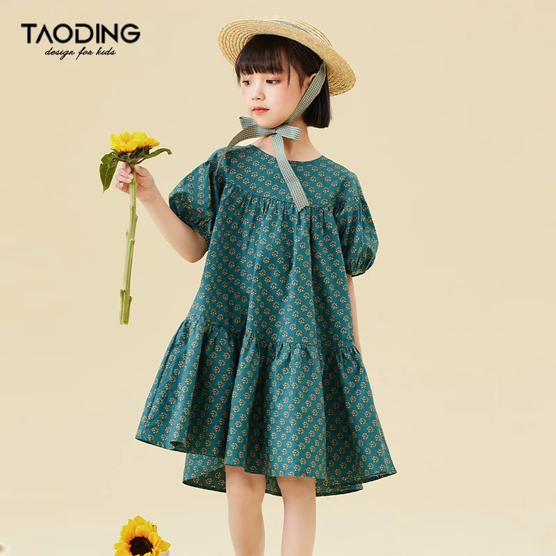 

Baby Girl Dress Girls Dress Summer 2024 New Simple Gold Cat Claw Flower Polka Dot Puffy Sleeve Fashion Comfort Dresses