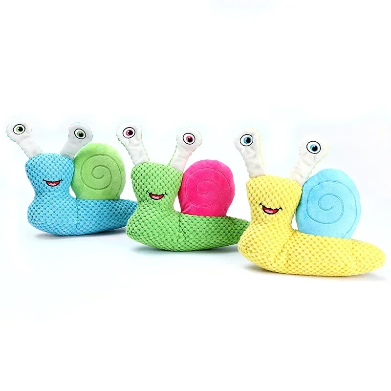 

Pet Plush Snail Bite Resistant Teeth Grinding Cat Dog Pet Sound Toy Cat interactive toys