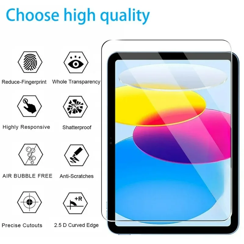 واقي شاشة من الزجاج المقسى 9H لجهاز Ipad 11th من الجيل على ipad 11 الجيل A16 2025 طبقة حماية عالية الدقة مضادة لبصمات الأصابع