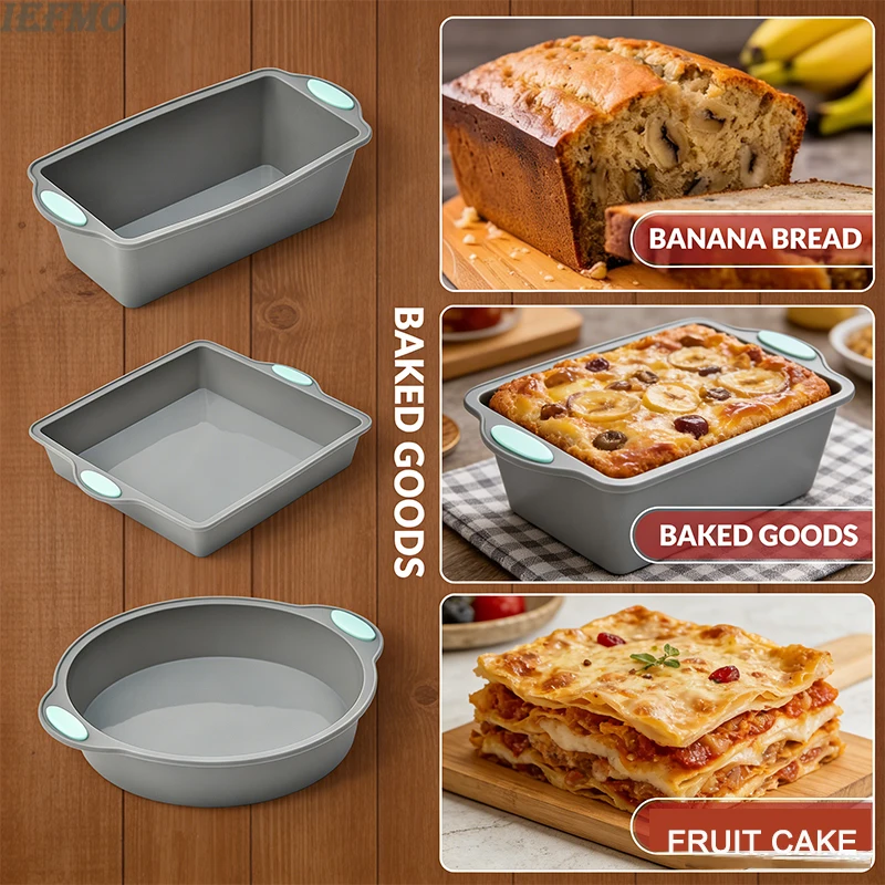 Silikon-Kuchenform-Set, antihaftbeschichtete Kuchen-Brotform mit langlebigen Backwerkzeugen, hitzebeständiges Backzubehör für die Küche für den Heimgebrauch