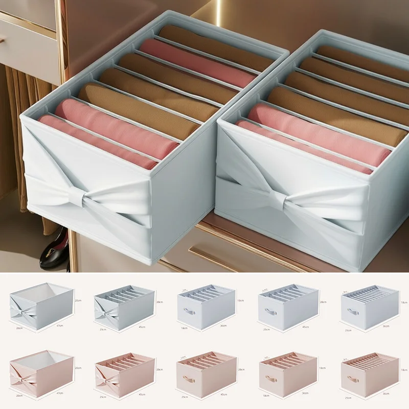 Underwear Organizer Case Foldable Closet Storage Box With Divider for Lingerie Bras Socks Leggings Pants Home Organizer Supplies