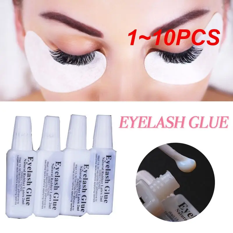 1 ~ 10pcs 2ml Wimpern kleber milchig weiß wasserdicht dauerhaft schnell trocknend falscher Wimpern kleber keine Reizung Wimpern selbst klebendes Make-up