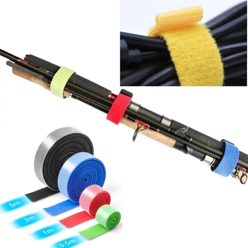 Fishing Rod Tie Holder Strap for Outdoor Fishing - Fastener Hook Loop Ties - Gadget for Strapping Rods