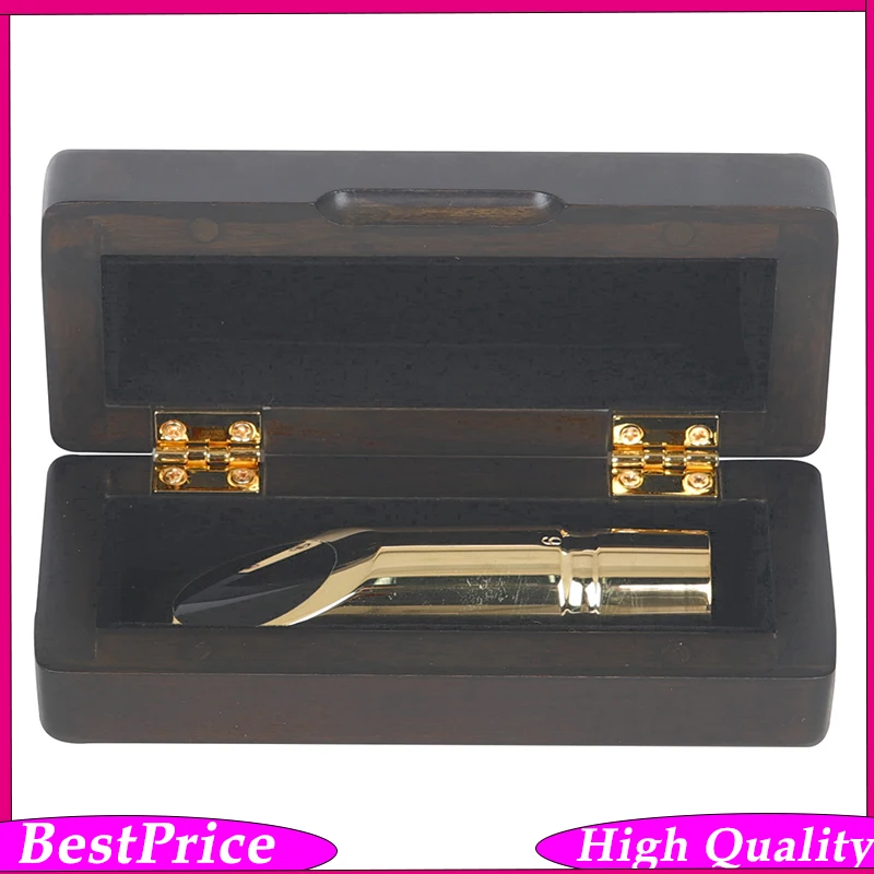 Solid Wood Saxophone Mouthpiece Case Magnetic Snap Lock Rust-Proof Portable Storage Box for Alto/Tenor/Soprano Sax Mouthpieces