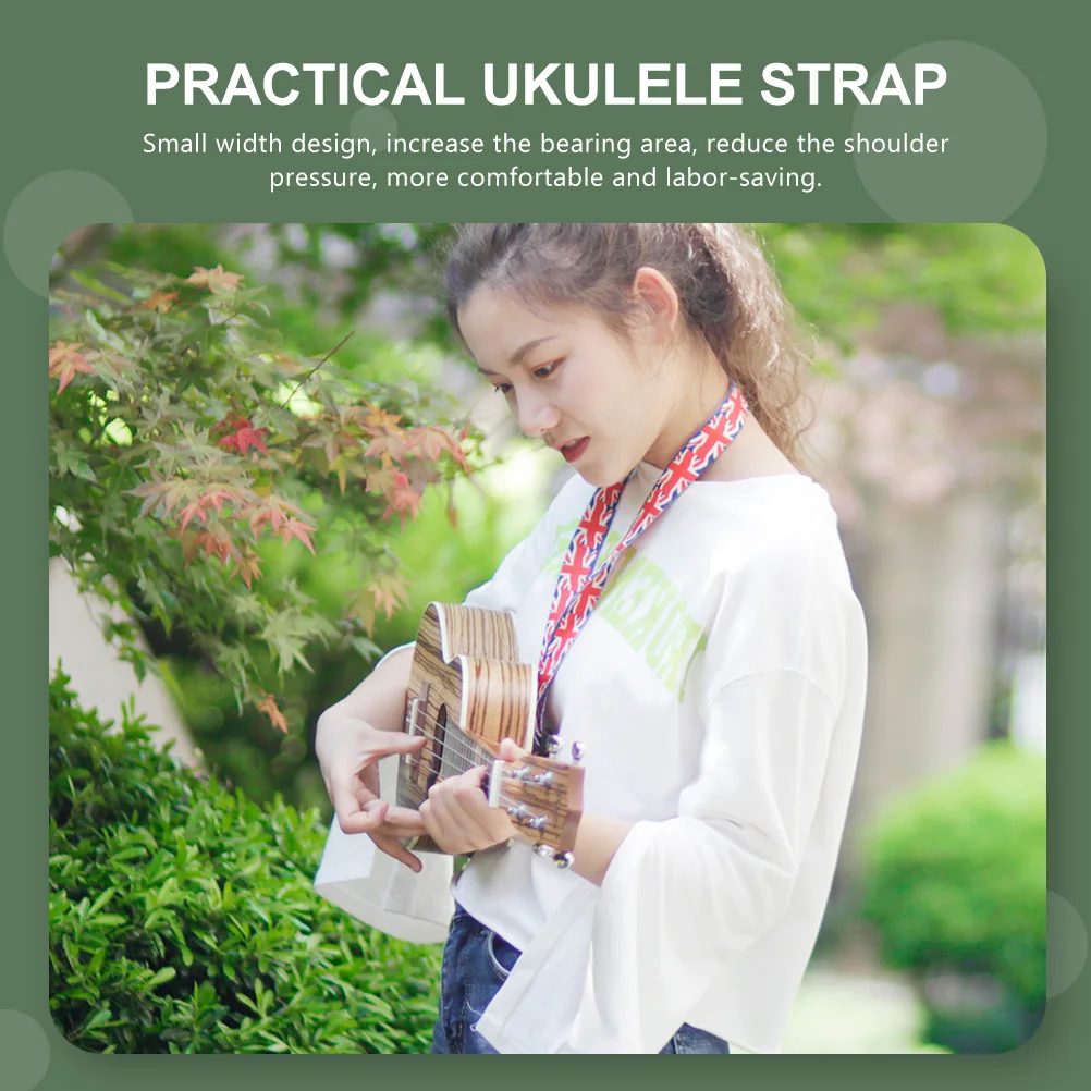 

Ukulele Strap Universal Fit Hawaiian Flag Design Comfortable Durable Stretch Resistant Carbon Fiber Material for Uke