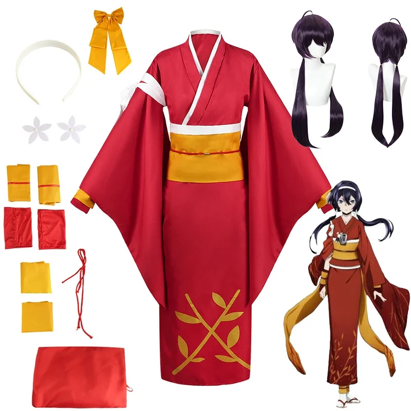 Izumi Kyouka Cosplay Anime Bungo Stray Dogs Kimono Outfits Wig Headwear Kyouka Izumi Cosplay Yukata Halloween Costume for Women