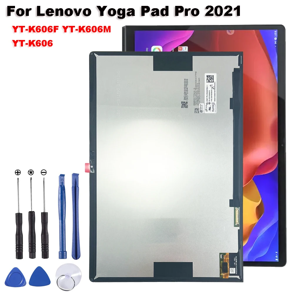 

13" For Lenovo Yoga Pad Pro 2021 Yoga Tab 13 YT-K606 YT-K606F YT-K606M LCD Display Touch Screen Digitizer Glass Panel Assembly