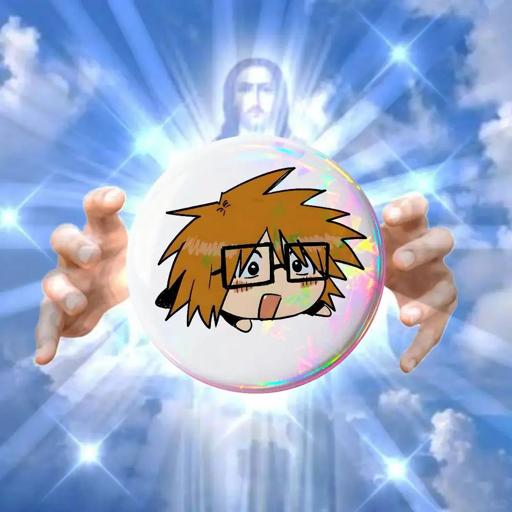 

R-Ranfren Anime R-Randal F-FriendES Badge on Backpack Clothes decoration Tinplate Round Brooch Funny Custom Gifts for Friend