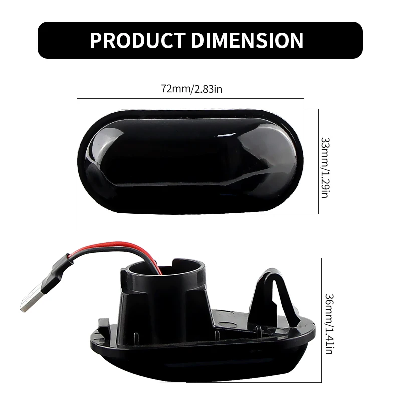 2PCS For Honda CRX 1988-1991 S2000 AP1 AP2 S2K Prelude Civic LED Turn Signal Side Marker Lamp Light OEM:33851S2AJ02