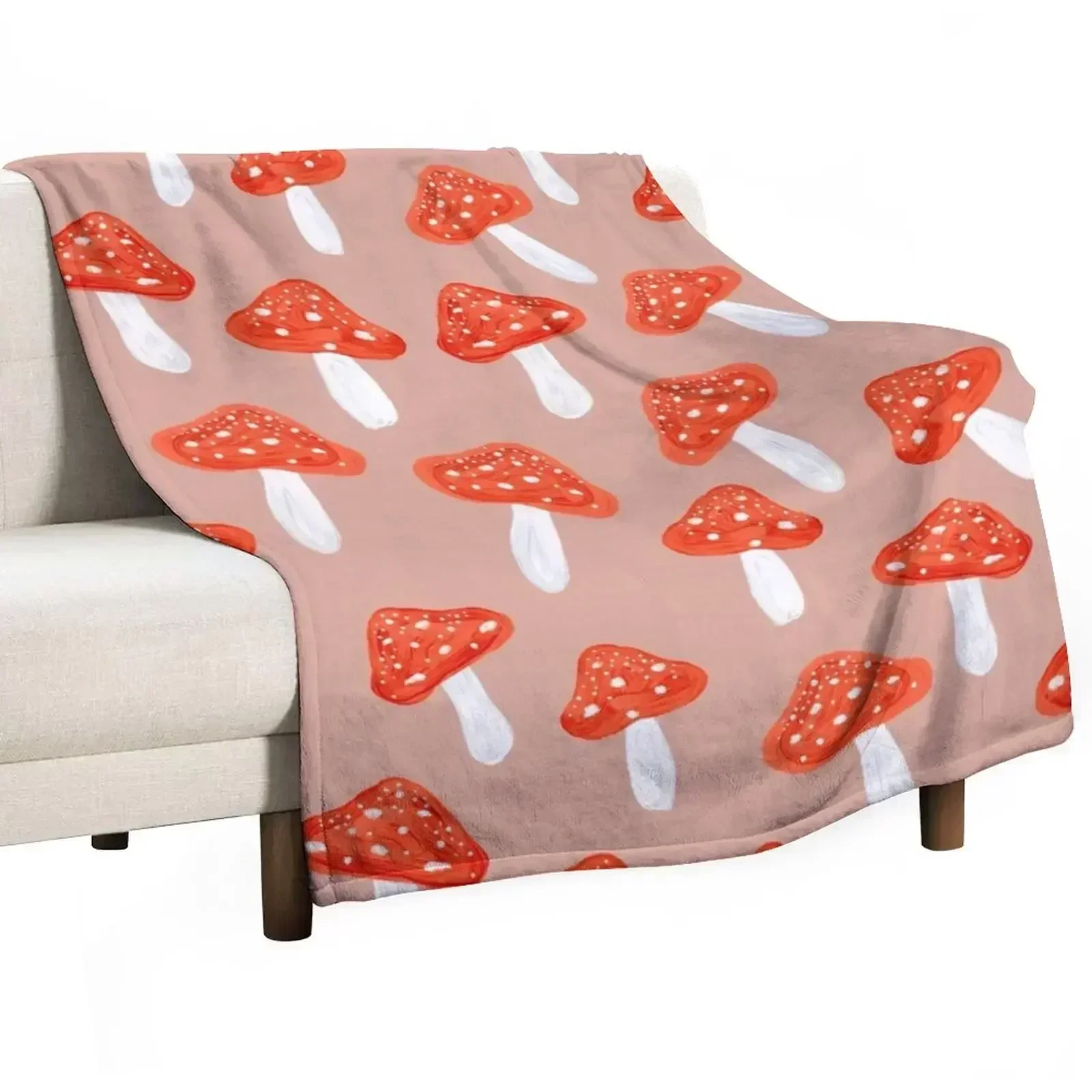 Mushrooms Dance Throw Blanket anime wednesday Retros Hairy funny gift Bed Fashionable Blankets