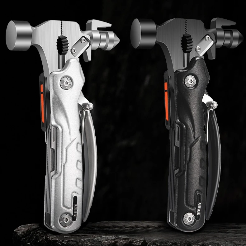 Martelo de acampamento ao ar livre multifuncional aço inoxidável martelo para trabalhar madeira conveniente emergência edc equipamento sobrevivência