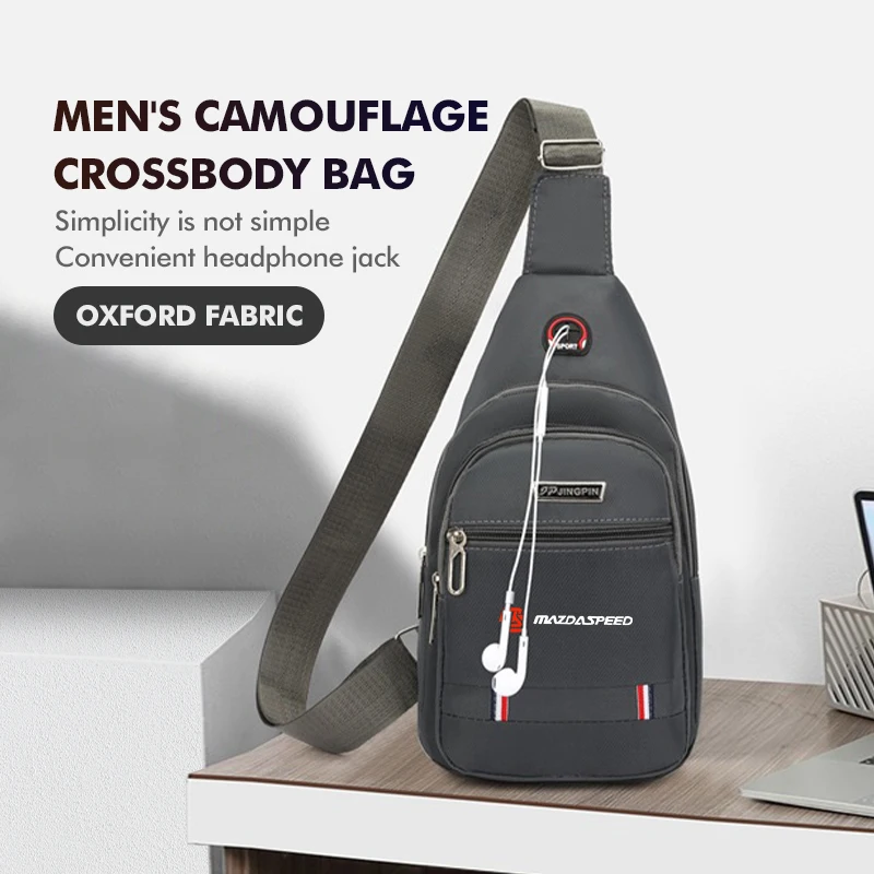 For Mazda Men Chest Bag Shoulder Body Bag Oxford Side Sling Crossbody Bag Atenza Demio CX3 CX5 CX7 CX30 MX3 MX5 Speed MPE MS