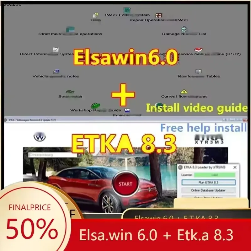

Latest ELSAWIN 6.0 ETKA 8.3 2025 VAG Vehicle Repair & Parts Catalog Software for Multilingual