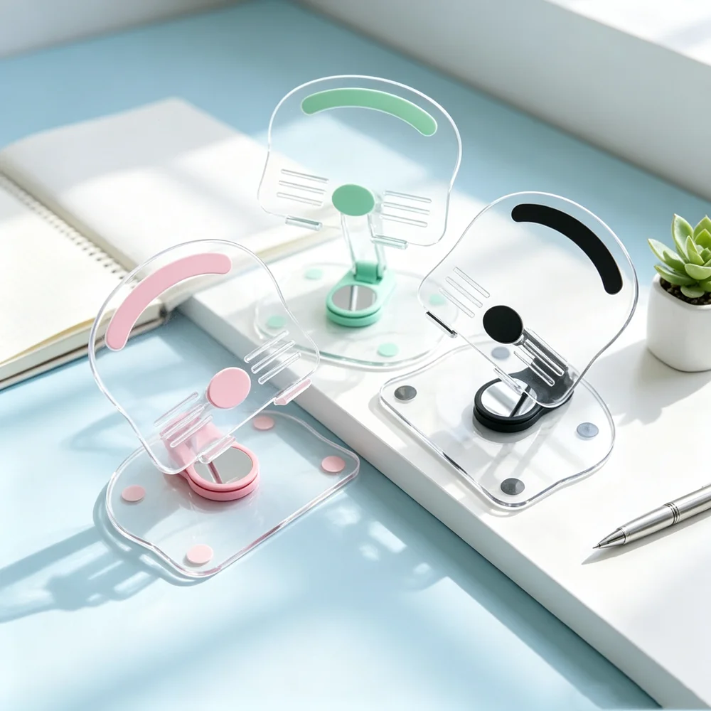 Transparent Rotating Stand Acrylic Plate Desktop Mobile Phone Tablet Universal Live Folding Adjustment Computer Support Stand
