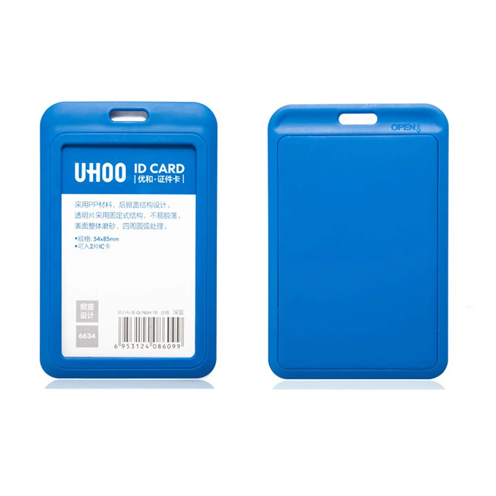 1 Pc Plastic Badge Lanyard Holder Card Case Short Rope Keychain Name Pass Cover Retractable Buckle School Stationery