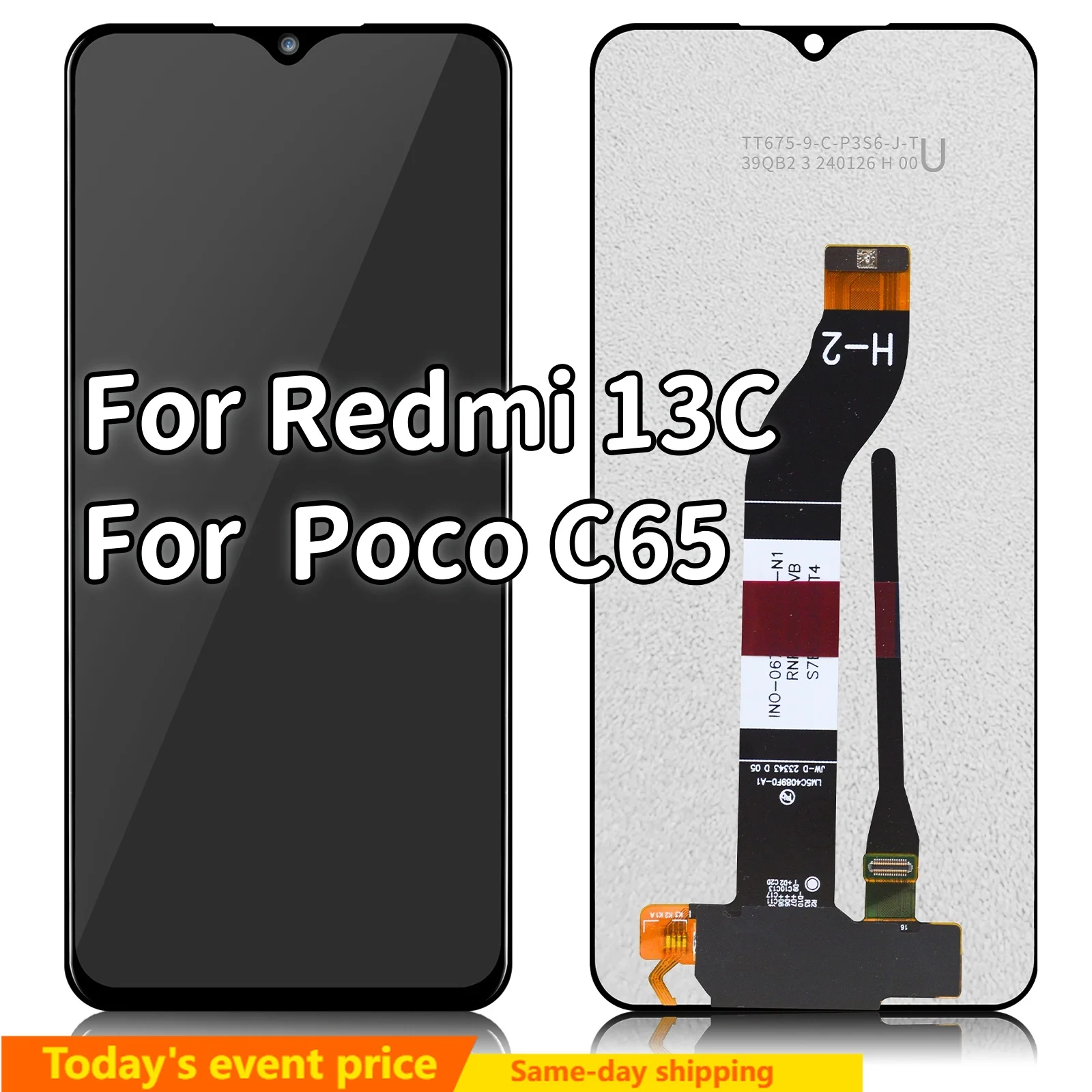 Original 6.74'' For Xiaomi Redmi 13C LCD 23100RN82L Display Touch Panel Screen Assembly Pantalla For Redmi 13c LCD Replacement