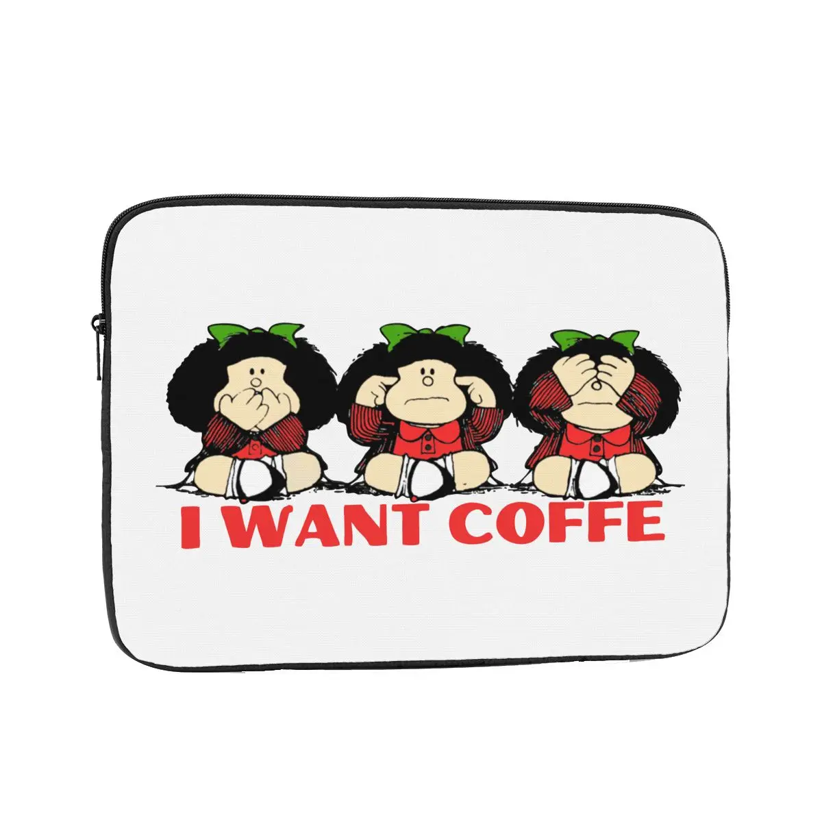 

Mafalda I Want Coffe Laptop Bag Case 12" 13" 15" 17" Notebook Bag Sleeve Cartoon Shockproof Case Bag