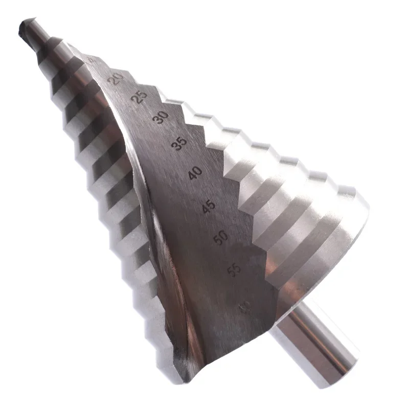 High-speed steel 6-60mm pagoda drill triangular shank spiral groove step bit electric reaming step drill bit