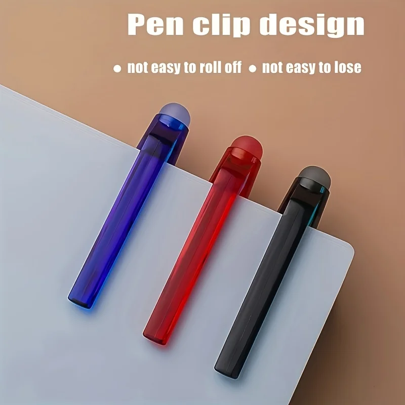 10-Pack of Gold-Plated Black Erasable Pens, Erasable Gel Pens, Simple Heat Erasable Pens, Easy to Erase, Student Stationery Supplies, Smooth Writing, Continuous Ink Flow, No Jamming, Great Gift Item