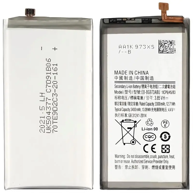 EB-BG973ABU 3.85V 3300mAh  Replacement Battery for Samsung Galaxy S10 S10X SM-G973F G973U G973W SM-G9730 Phone Battery