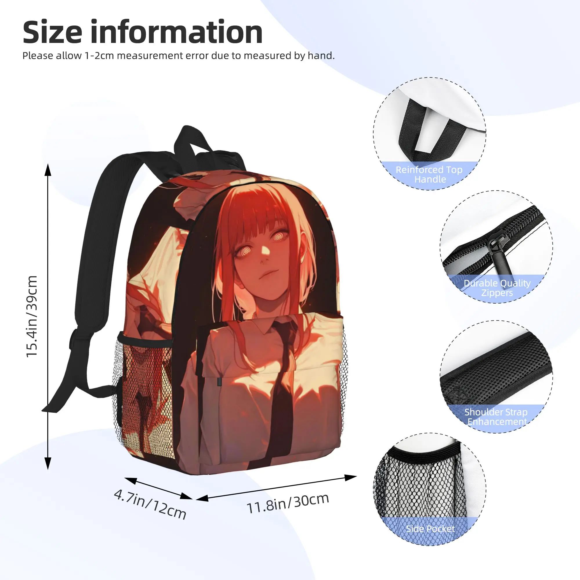Makima Backpack Hot Sale Daypack Large Capacity Boys Girls BookBag Shoulder Bags for Men Women School Bag