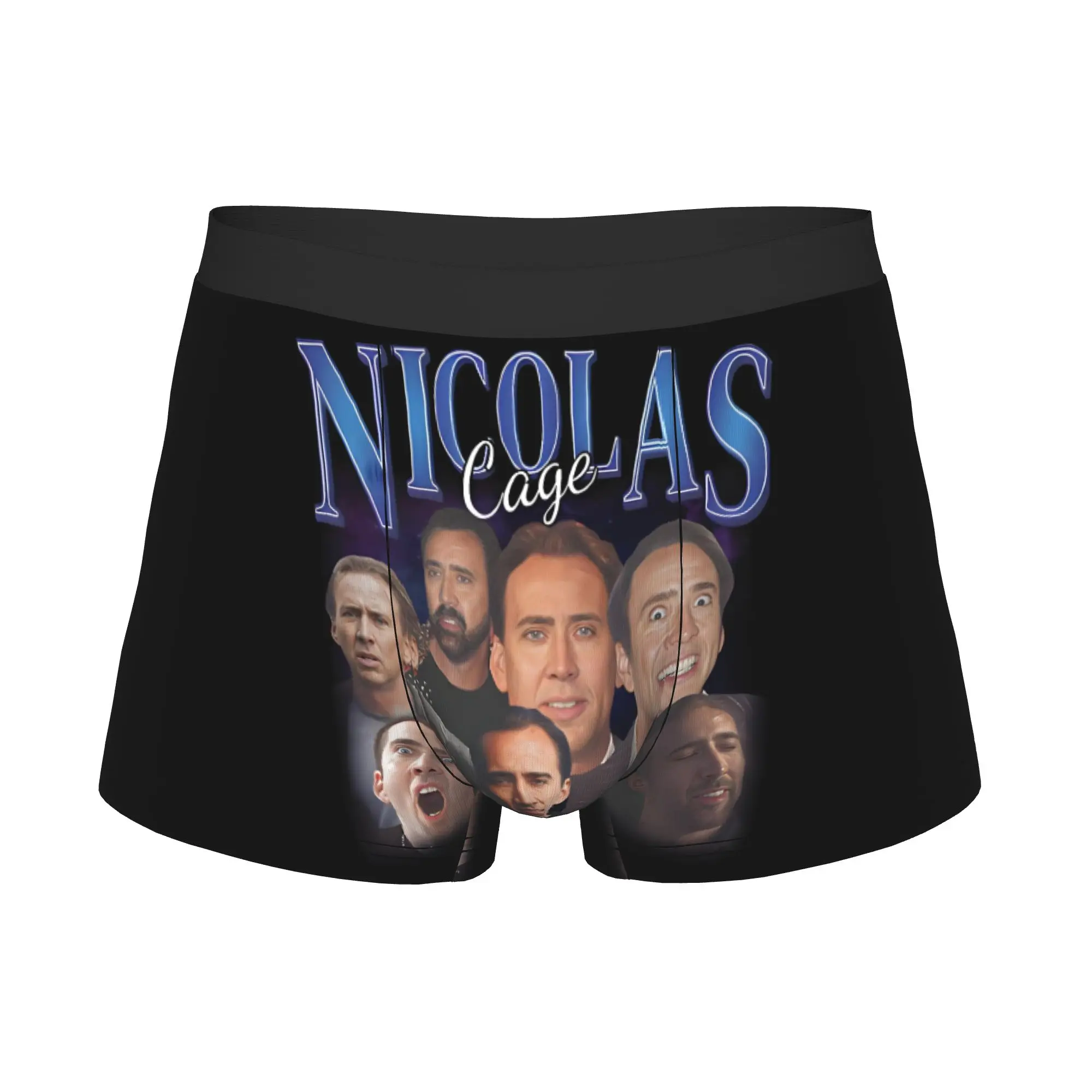 Vintage Nicolas Cage  Boxers Shorts Men's Portrait  Briefs Underwear Funny Underpants