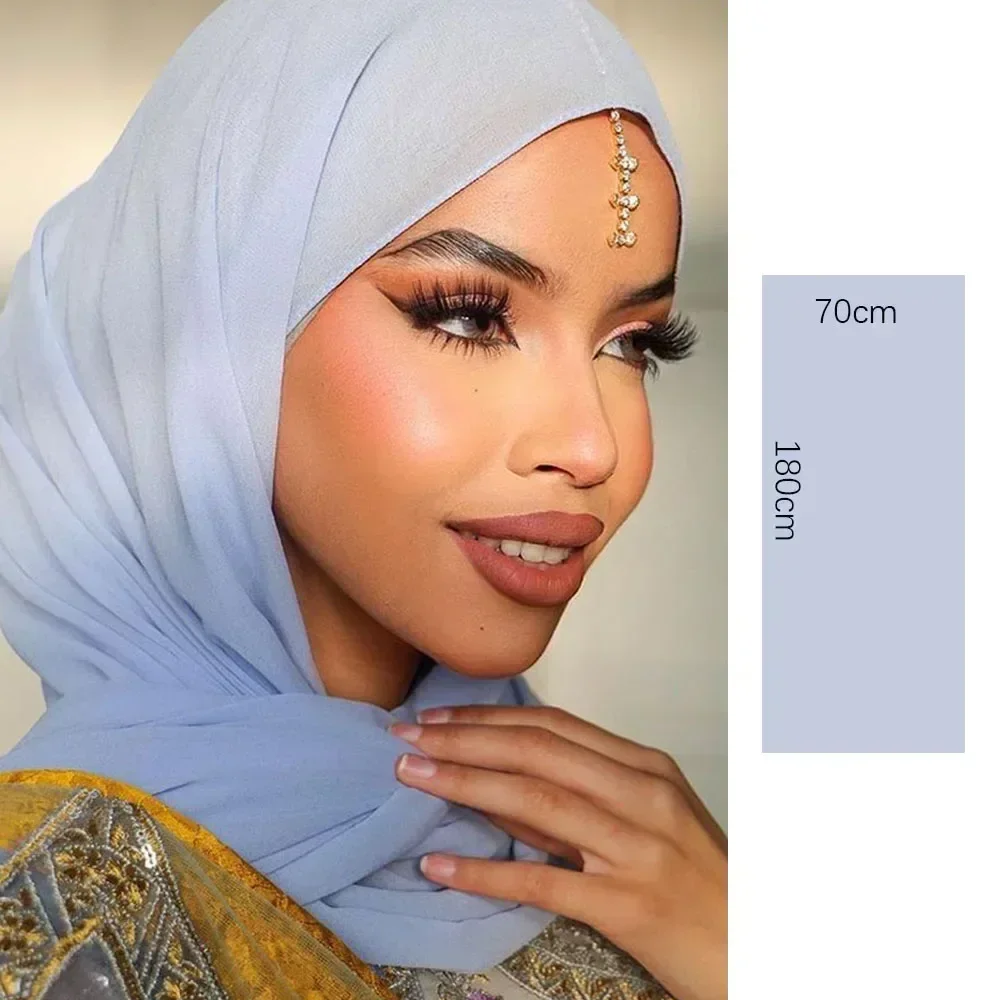 Muslim Women Chiffon Hijab Scarf Chiffon Soft Hijabs Shawl Long Scarves Wrap Headscarves For Muslim Fashion