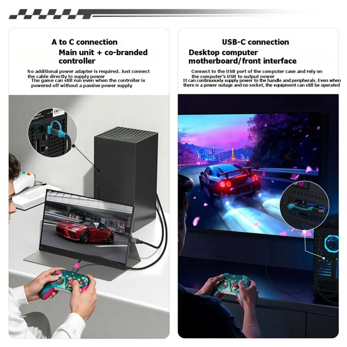 C to C Cable 2 in 1 Full-Function Charging Cable PD240W Fast Charging 4k 60Hz Screen 20Gbps for PC Laptop