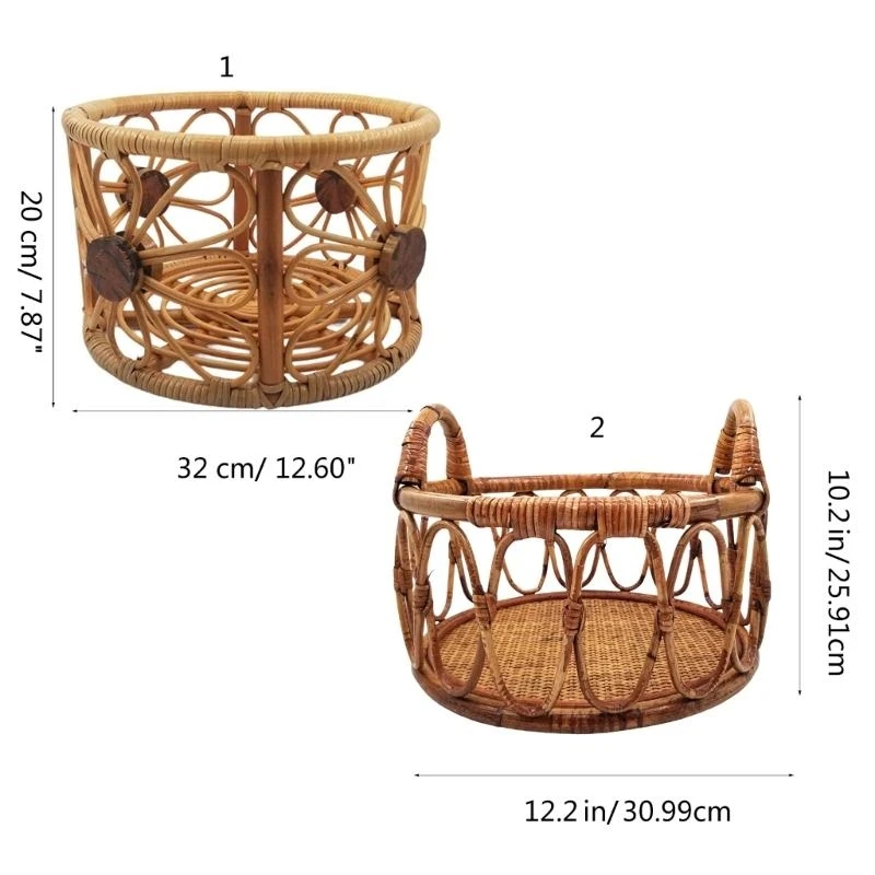 J15U خمر سلة الروطان كرسي سرير الطفل الوليد التصوير الدعائم للبنين بنات #6