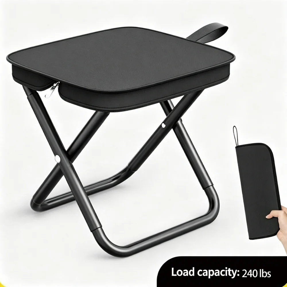 

Upgraded Heavy Duty Folding Camping Chair 240lbs Portable Foldable Stool with Handle for Fishing Picnic Hiking Queue