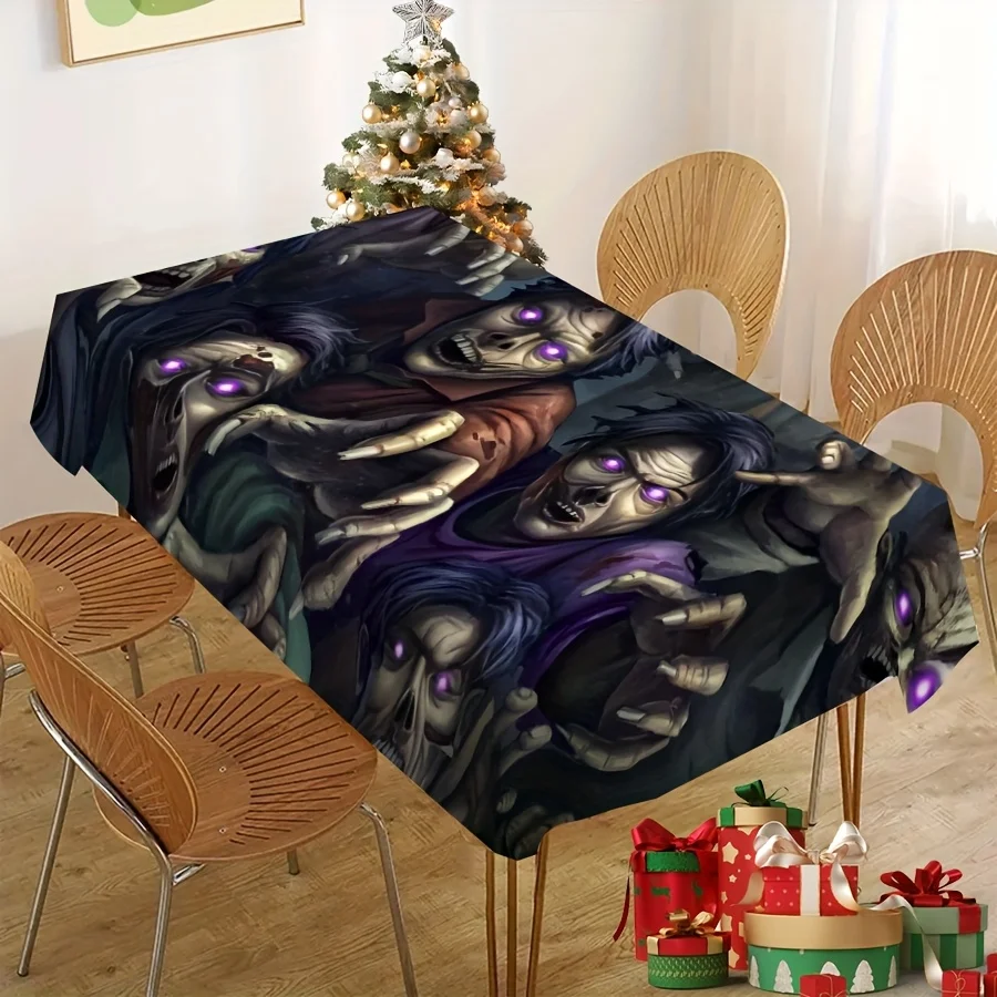 JIT-1pc Halloween tablecloth, featuring purple glowing eye-like zombie table decoration table matzyc
