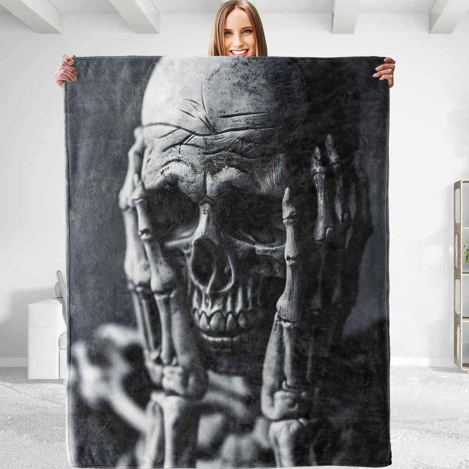 Horrible Skeleton Throw Blanket - Plush,Soft,Comfy,Lightweight,Warm,Fuzzy,Flannel Blanket for Couch,Home Decor-Unique Gift for