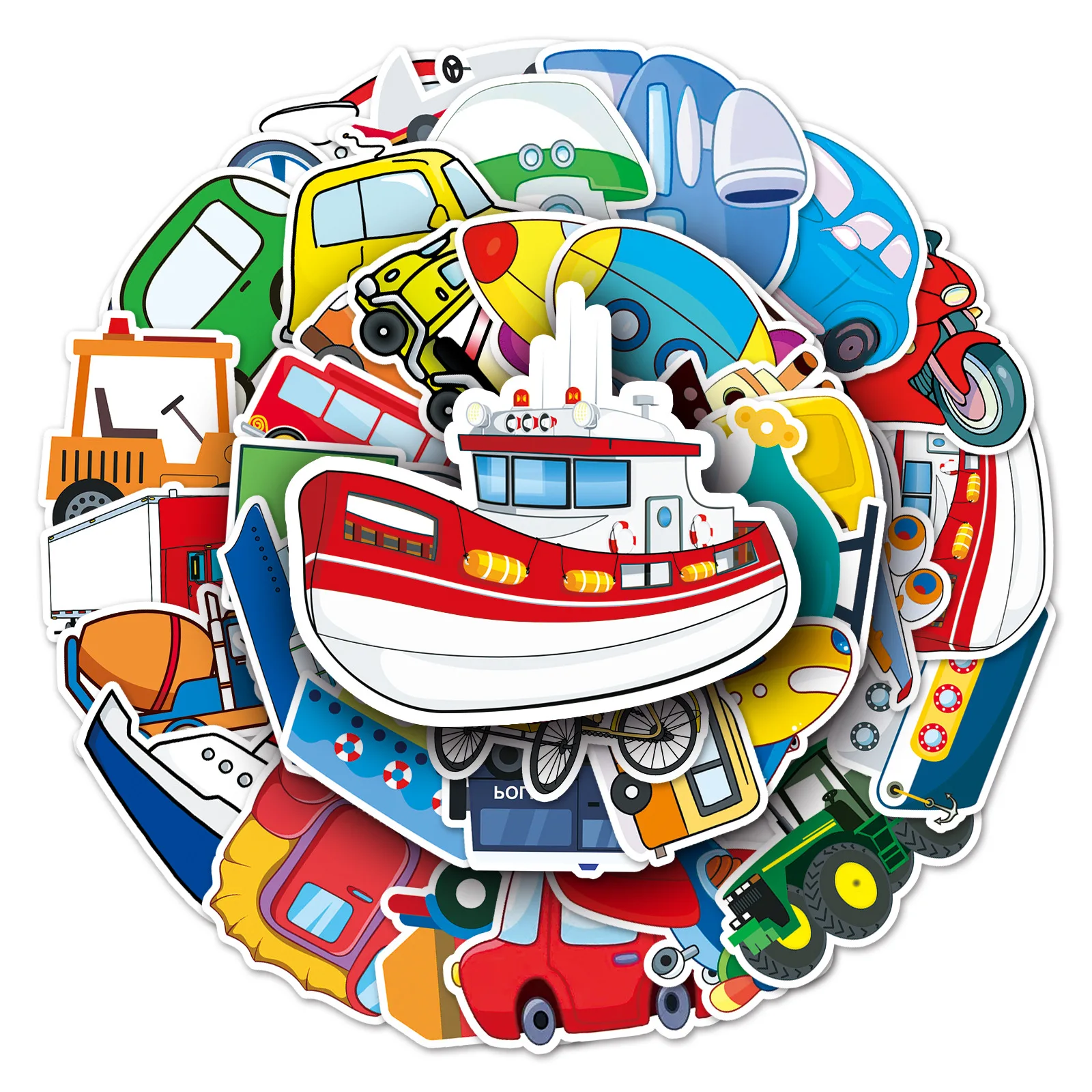 

50 creative stickers for transportation, skateboard luggage stickers, laptop, car, motorcycle decoration