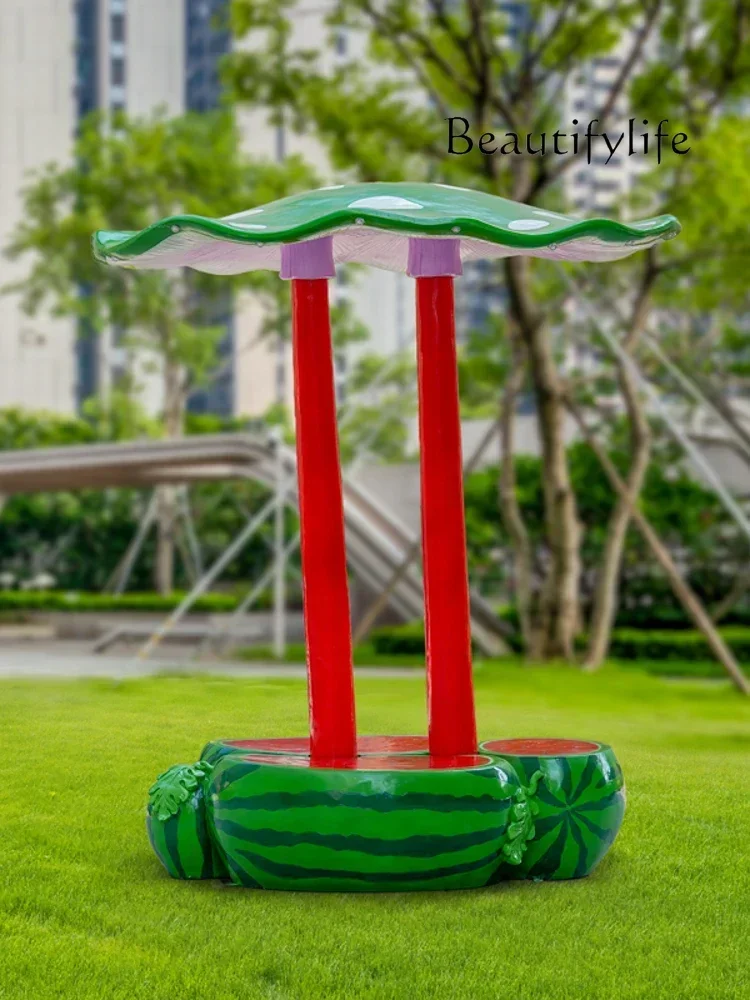 Mushroom Fruit Seat Fiberglass Sculpture Lighting Garden Scenic Area Shopping Mall Park Luminous Decoration Ornament