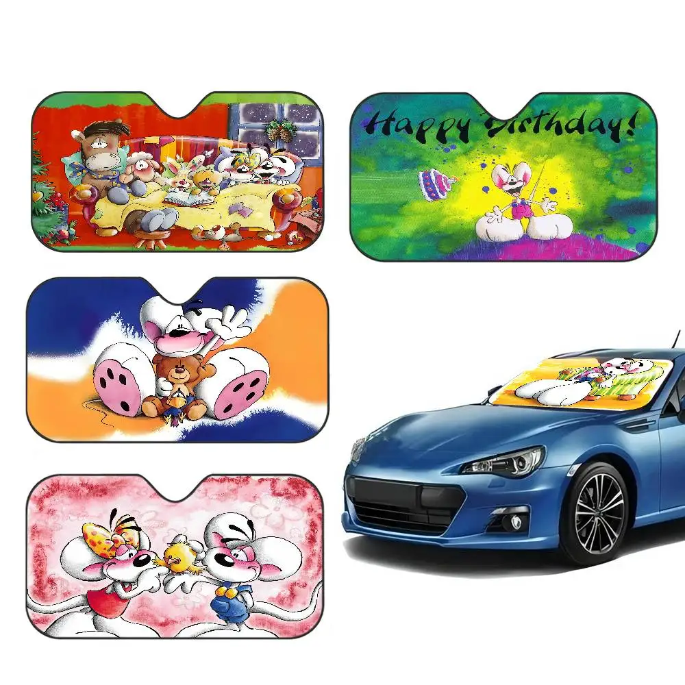 Cartoon D-Diddl Windshield Sunshade Anime Cute Car Front Windshield 70x130cm Sun Visor Heat Reflector