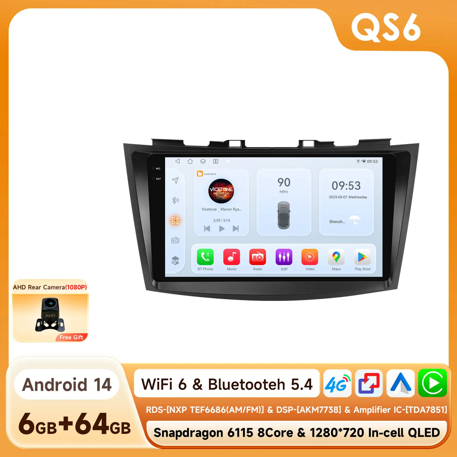 Hizpo Autoradio Multimedia Speler Voor Suzuki Swift 4 2011 2012 2013 2014 2015 Octa Core Android Auto GPS Navigatie Stereo DSP